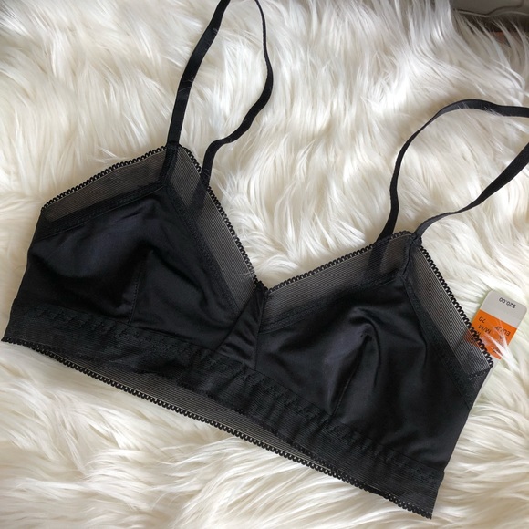 Sam Edelman Other - Mesh Trimmed Satin Bralette